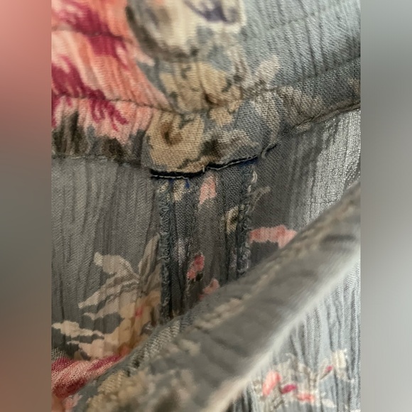 Sage Green and Floral Flowy Bobo Maxi Skirt | Size Medium - Picture 3 of 6